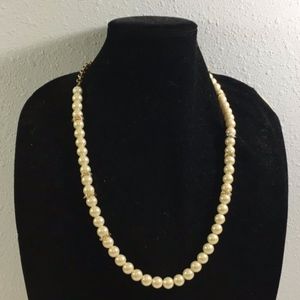 Banana Republic Faux Pearl Crystal Goldtone Fashion Necklace